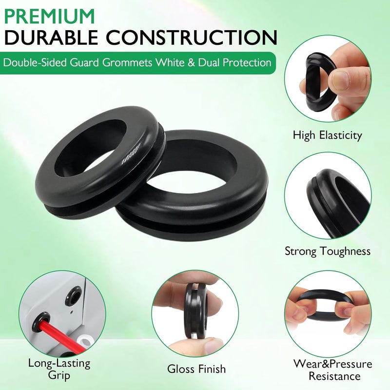 EASYEAH Store 2 Inch Rubber Grommets for Wiring, 1-9/16 in ID Firewall Grommet Automotive, Eyelet Ring Gasket Hole Grommets for Metal Electric Box, Wires Cables Hoses Cords Protection, 10 Pcs, 40x50 mm - Image 3